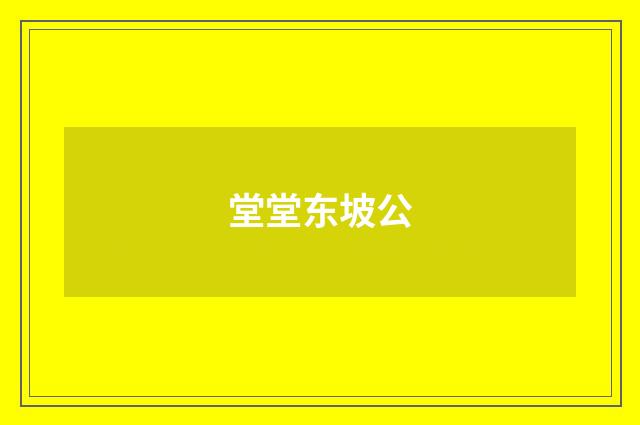 堂堂东坡公