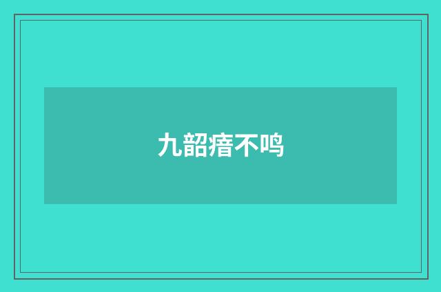 九韶瘖不鸣