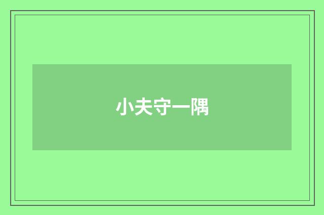 小夫守一隅