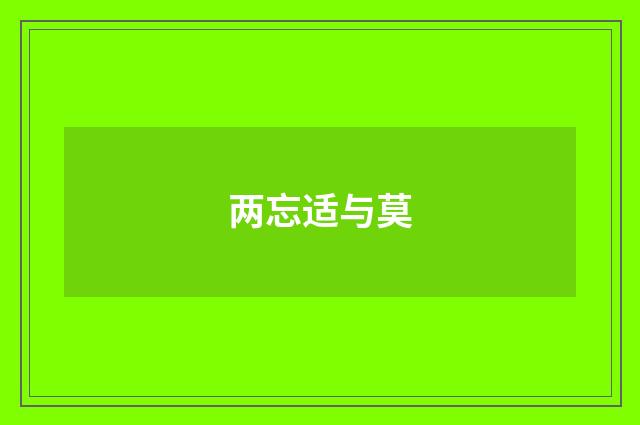 两忘适与莫