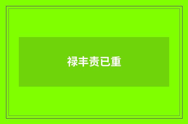 禄丰责已重