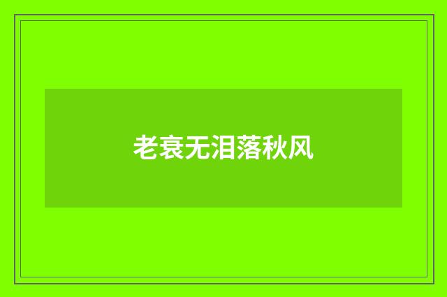 老衰无泪落秋风