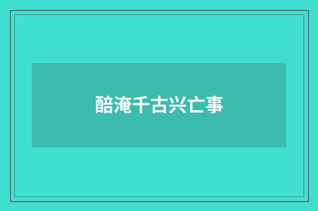 醅淹千古兴亡事