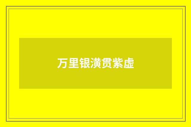 万里银潢贯紫虚