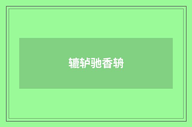 辘轳驰香辀