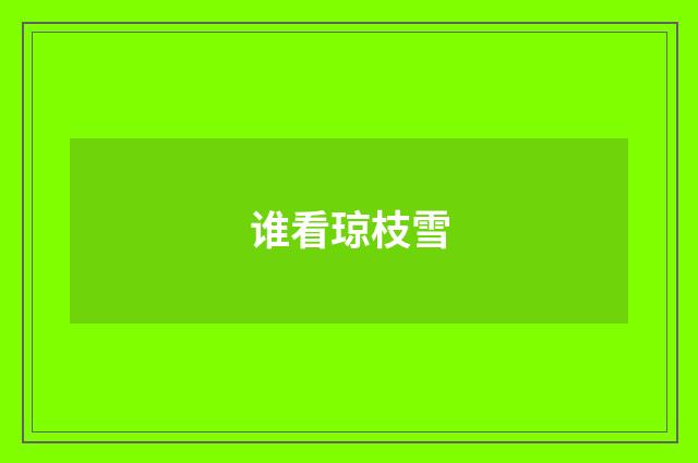 谁看琼枝雪