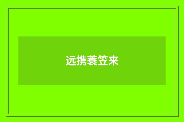远携蓑笠来