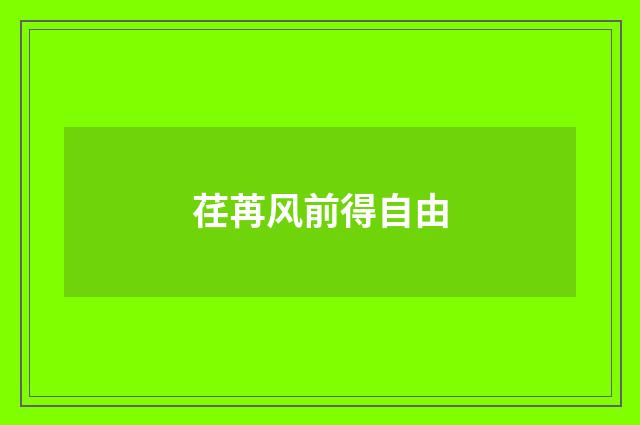 荏苒风前得自由
