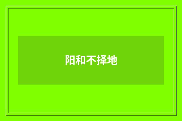 阳和不择地