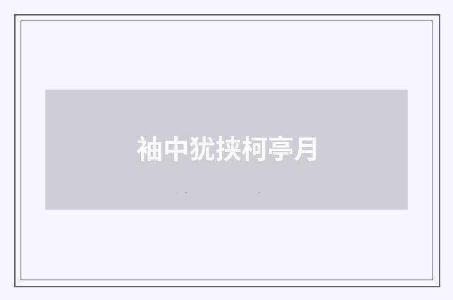 袖中犹挟柯亭月
