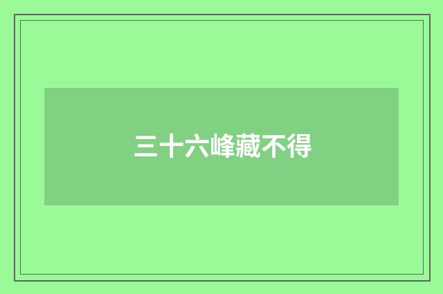 三十六峰藏不得