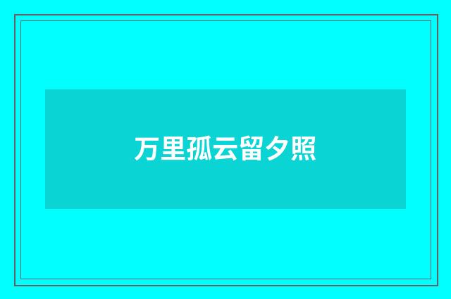 万里孤云留夕照