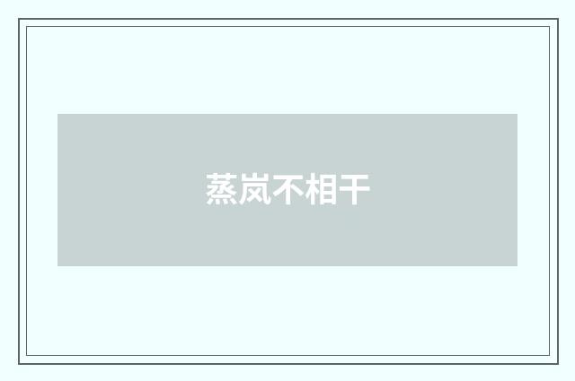蒸岚不相干