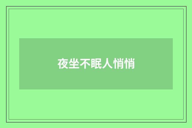 夜坐不眠人悄悄