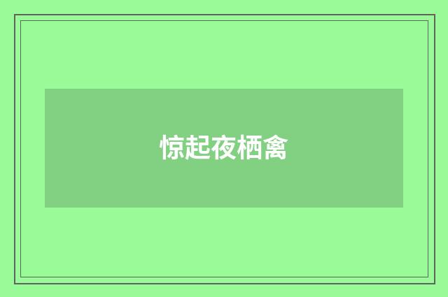 惊起夜栖禽