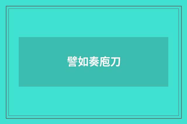 譬如奏庖刀