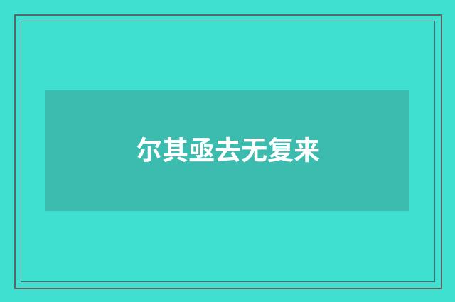 尔其亟去无复来