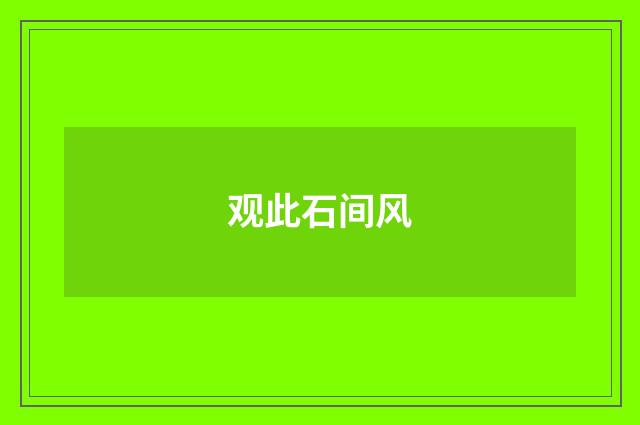 观此石间风