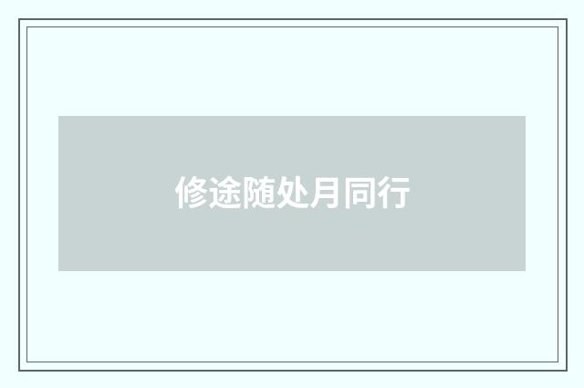 修途随处月同行