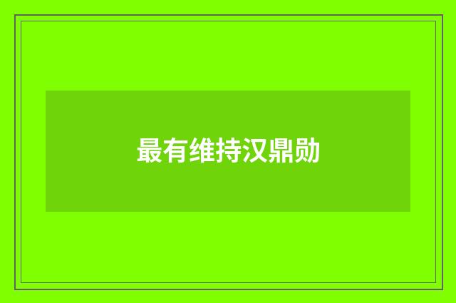 最有维持汉鼎勋