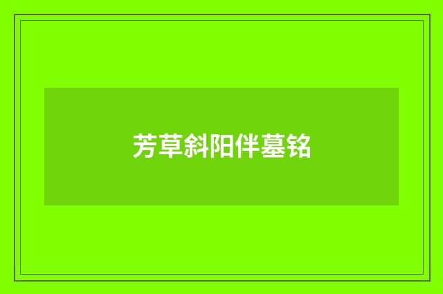 芳草斜阳伴墓铭