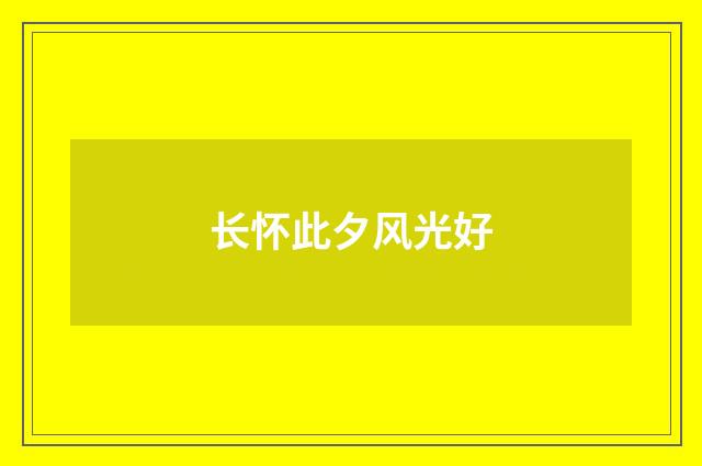 长怀此夕风光好
