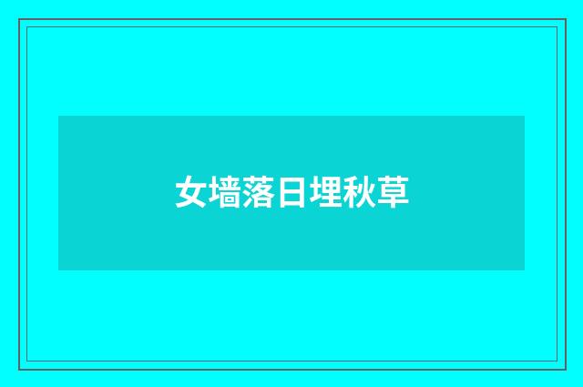 女墙落日埋秋草