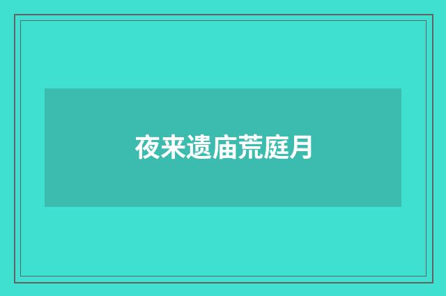 夜来遗庙荒庭月