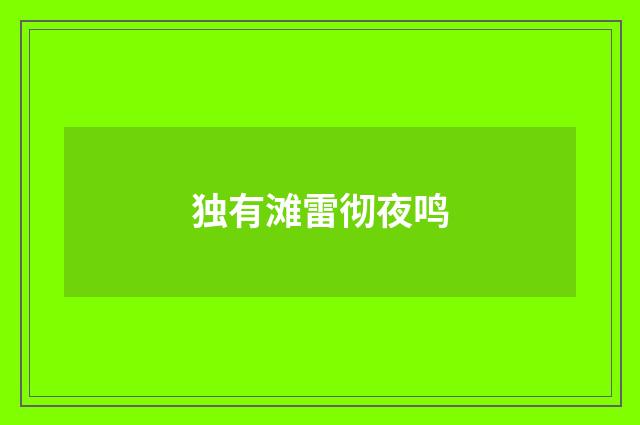 独有滩雷彻夜鸣