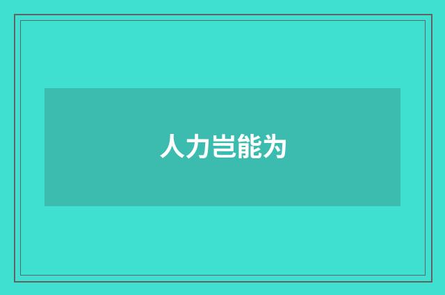 人力岂能为