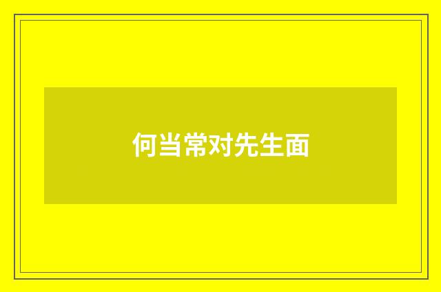 何当常对先生面