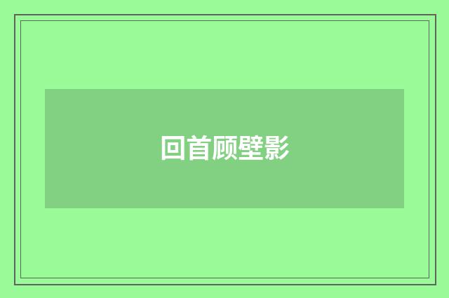回首顾壁影