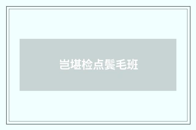 岂堪检点鬓毛班