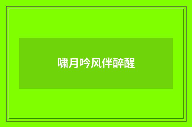 啸月吟风伴醉醒