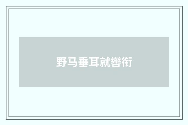 野马垂耳就辔衔