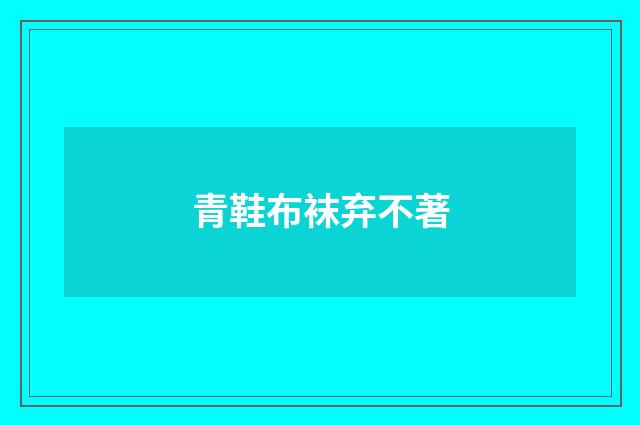 青鞋布袜弃不著