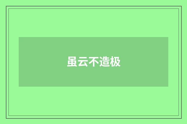 虽云不造极