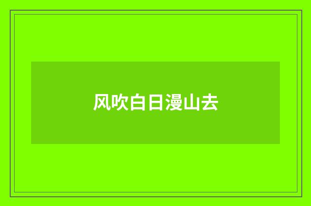 风吹白日漫山去