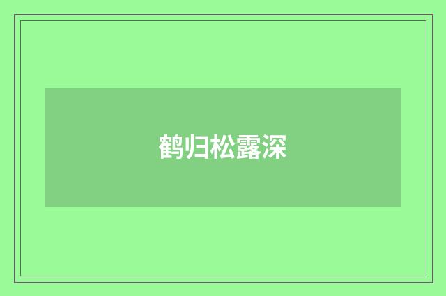 鹤归松露深