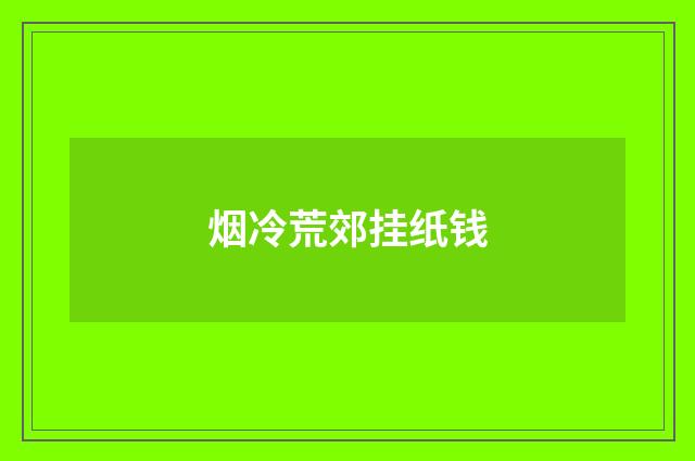 烟冷荒郊挂纸钱