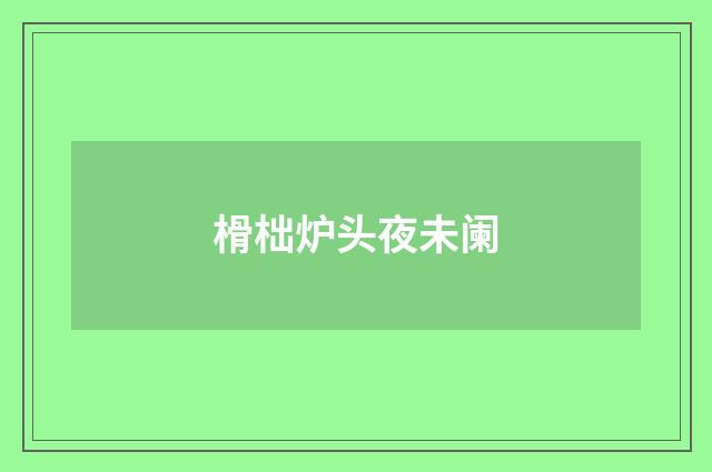 榾柮炉头夜未阑