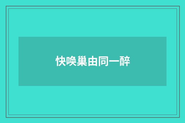 快唤巢由同一醉