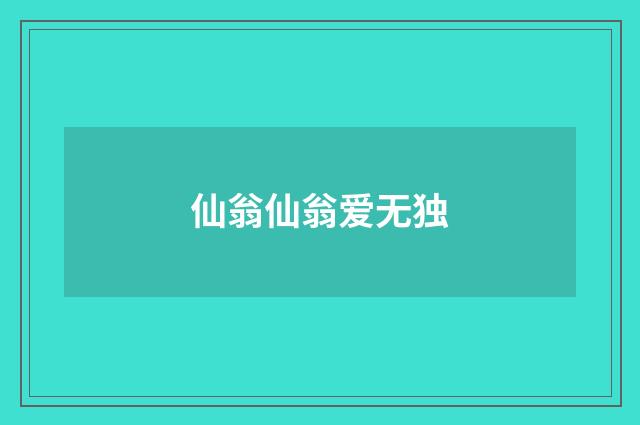 仙翁仙翁爱无独