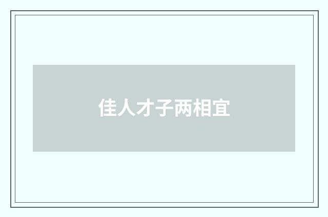 佳人才子两相宜