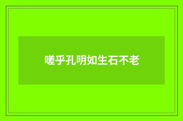 嗟乎孔明如生石不老