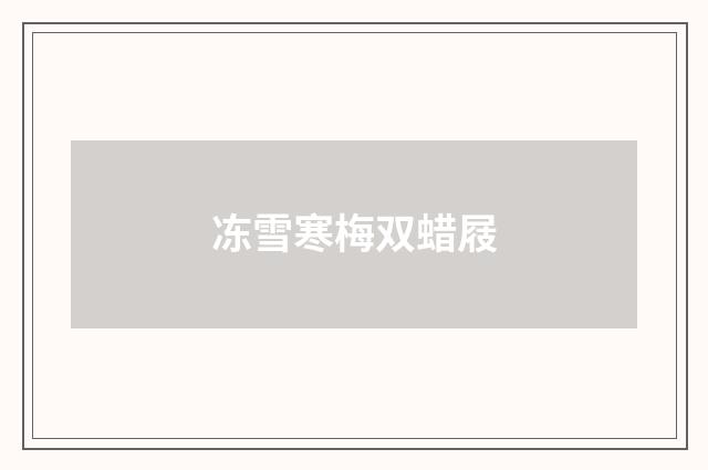 冻雪寒梅双蜡屐