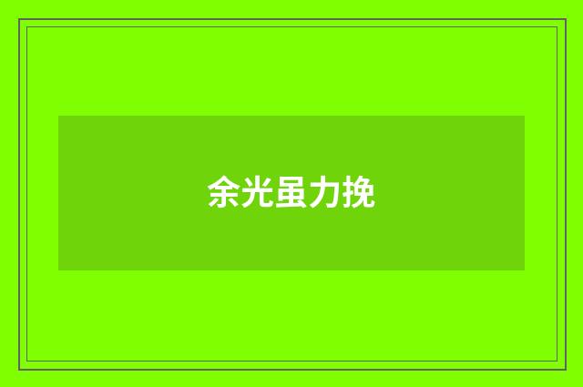余光虽力挽