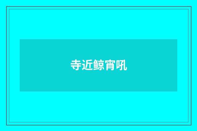 寺近鲸宵吼