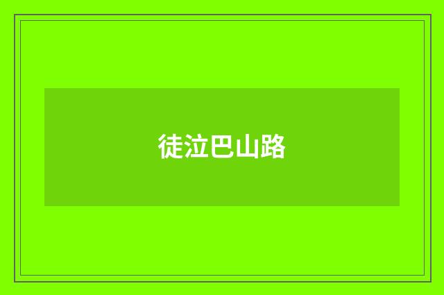 徒泣巴山路