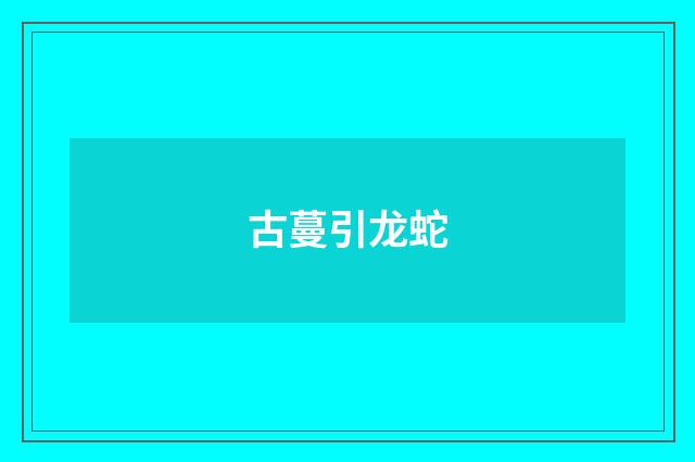 古蔓引龙蛇